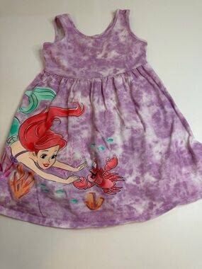 Disney Purple Tie-Dye Ariel Tank Dress with Red & Teal Accents